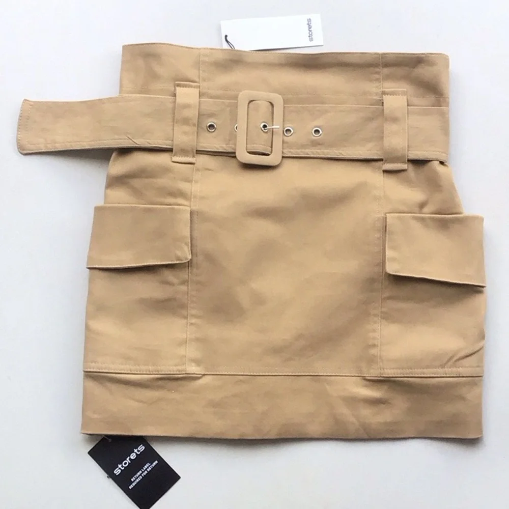 Storets Cora cargo mini skirt Beige Belted Skirt